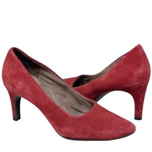AEROSOLES Exquisite Brick Red Suede Leather Pumps Heels Womens 6